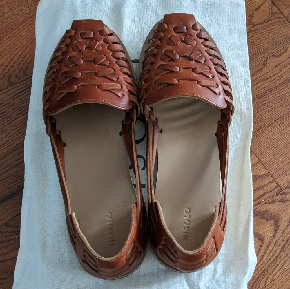 Nisolo women's Huarache sandals, Brandy, size 10